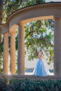 Quinceañera photo session outdoors in Orlando with beautiful lighting