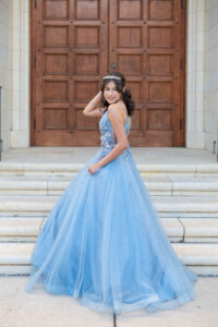 Professional Quinceañera photographer in Orlando posing birthday girl