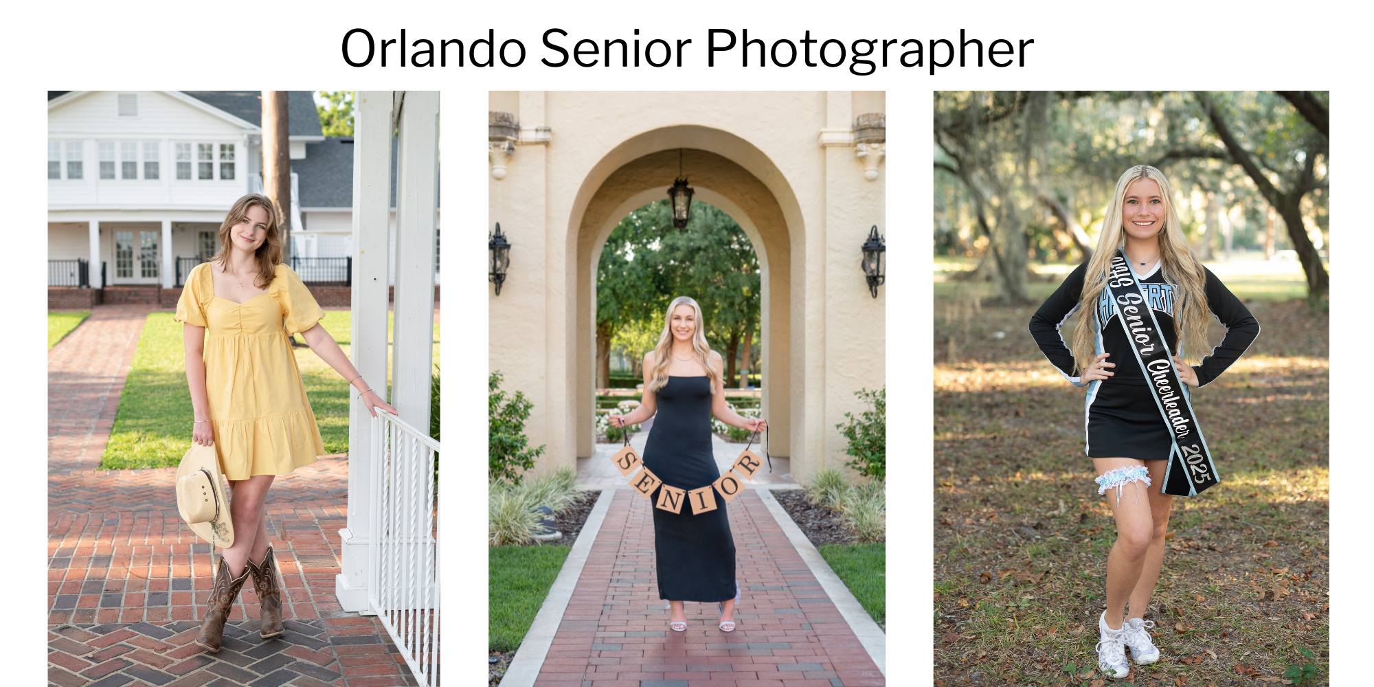 Senior portrait session in various locations in Orlando
