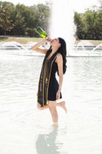 Fun champagne drinking graduation session UCF Orlando