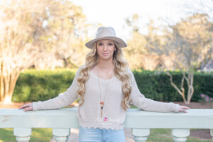 High school senior portrait at golden hour in Lake Mary Florida