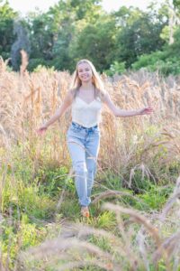 Golden light senior photo shoot