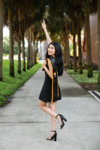 UCF cap and gown graduation photography session