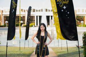 University of Central Florida graduate photos at the Pegasus statue
