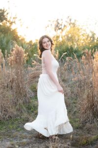 Orlando senior portraits with backlit golden hour light